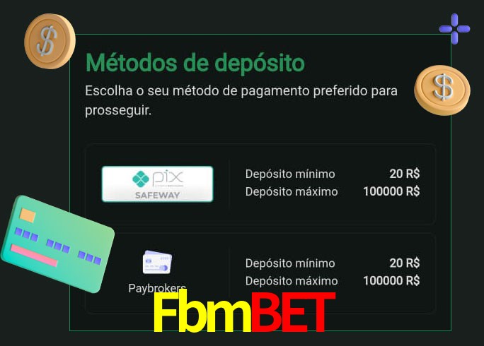O cassino Fbmbet oferece uma grande variedade de métodos de pagamento